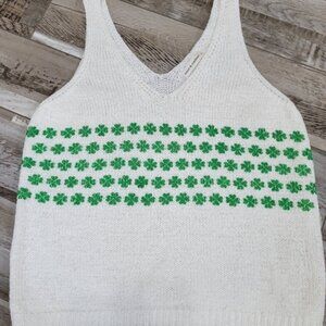 Shamrock Sweater Tank Top Size Juniors Large